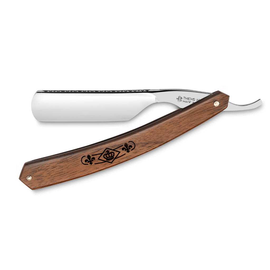 Thiers Issard Fleur De Lys Straight Razor 5/8" Walnut Wood Carbon Steel
