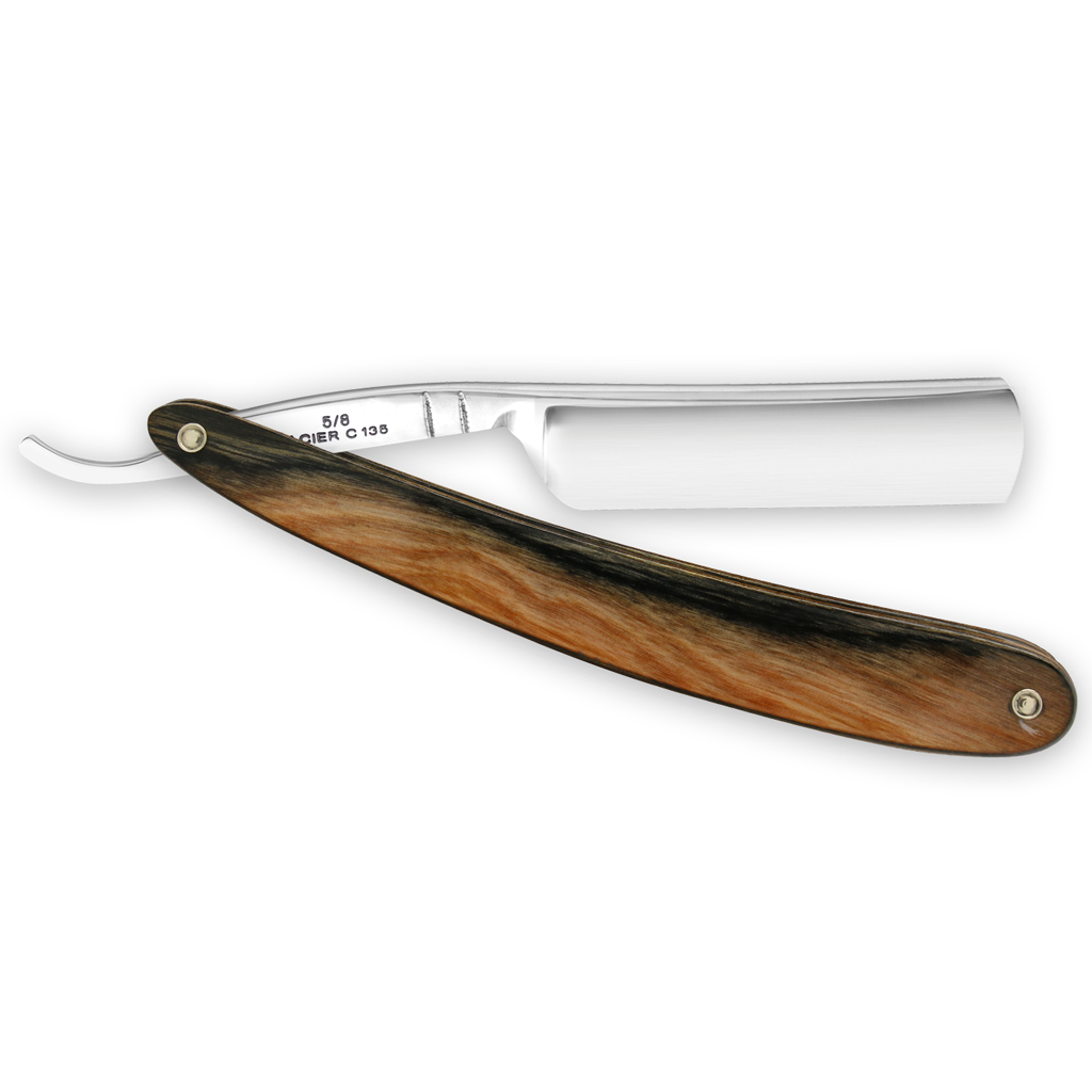 Thiers Issard &#39;Le Grelot&#39; Straight Razor 5/8&quot; Brown and Black Stamina Carbon Steel.