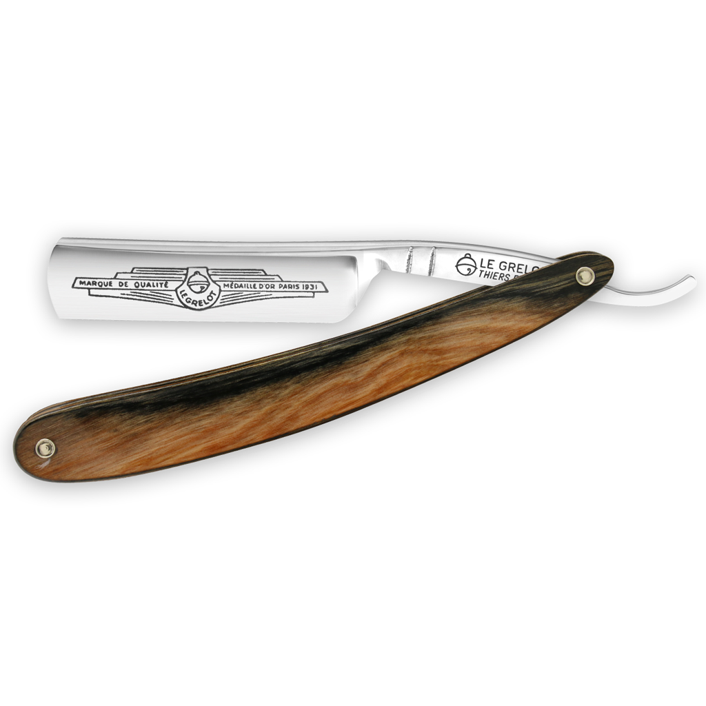 Thiers Issard &#39;Le Grelot&#39; Straight Razor 5/8&quot; Brown and Black Stamina Carbon Steel.