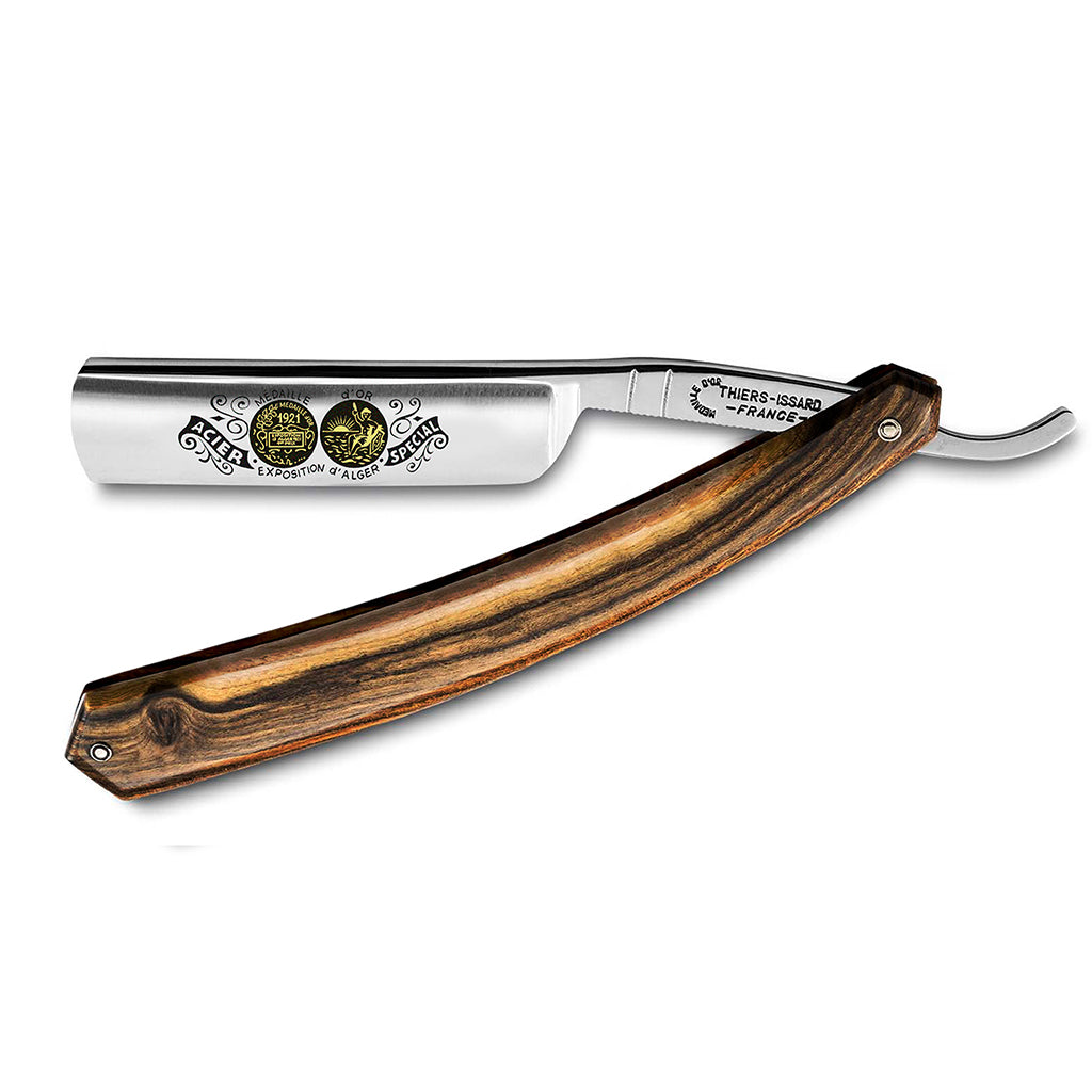 Thiers Issard &#39;Médaille d&#39;Or Exposition d&#39;Alger 1921&#39; Straight Razor 6/8&quot; Pistachio Wood Carbon Steel