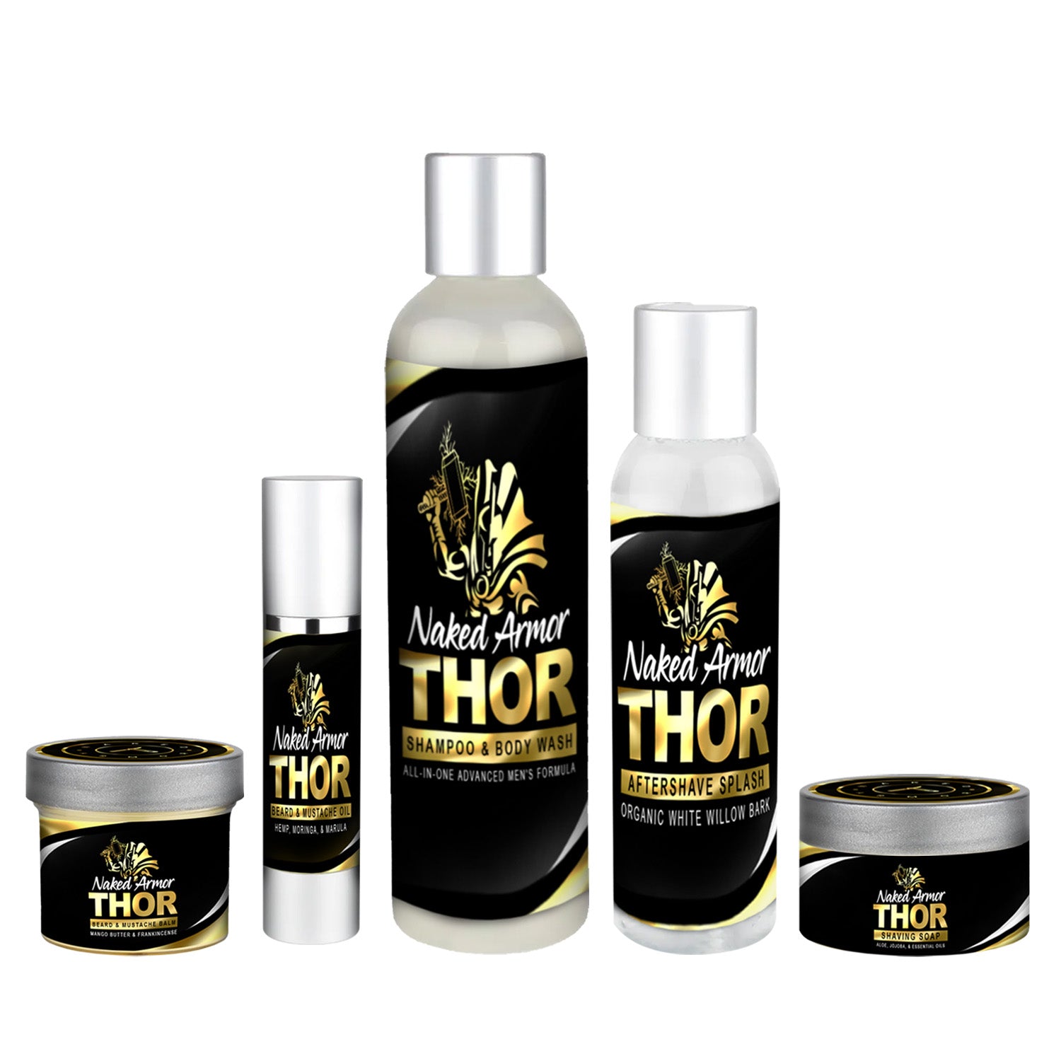 Naked Armor Organic Thor 5 Piece Men&#39;s Care Kit.